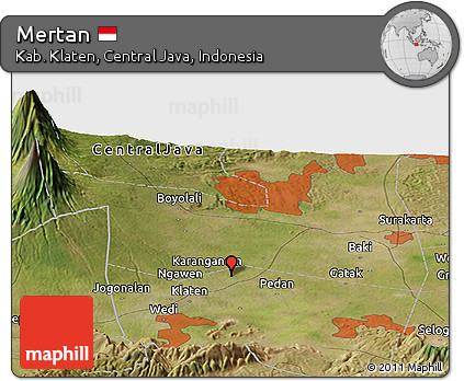 Satellite Panoramic Map of Mertan