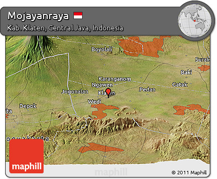 Satellite Panoramic Map of Mojayanraya