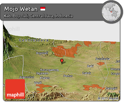 Satellite Panoramic Map of Mojo Wetan