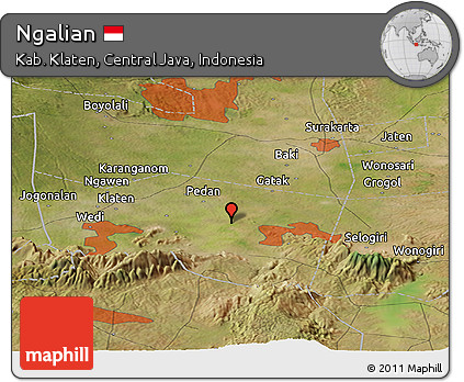 Satellite Panoramic Map of Ngalian