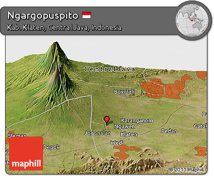 Satellite Panoramic Map of Ngargopuspito