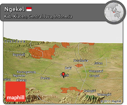Satellite Panoramic Map of Ngekel