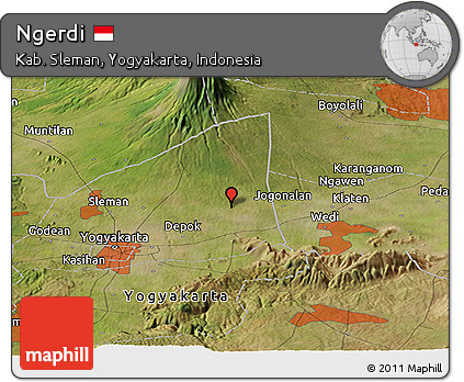 Satellite Panoramic Map of Ngerdi