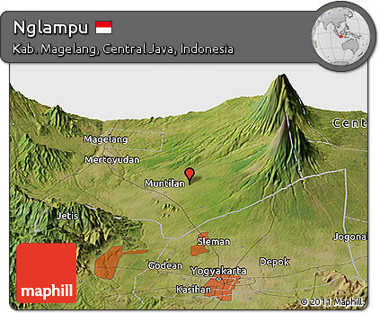 Satellite Panoramic Map of Nglampu