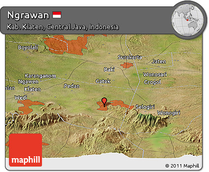 Satellite Panoramic Map of Ngrawan