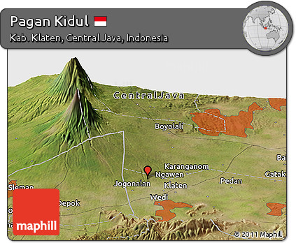 Satellite Panoramic Map of Pagan Kidul