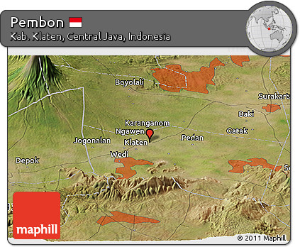 Satellite Panoramic Map of Pembon