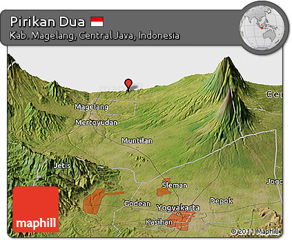 Satellite Panoramic Map of Pirikan Dua