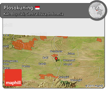 Satellite Panoramic Map of Plosokuning