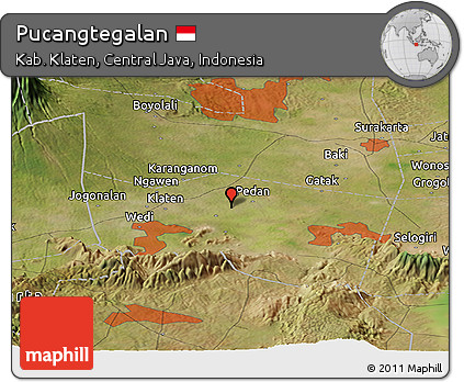 Satellite Panoramic Map of Pucangtegalan