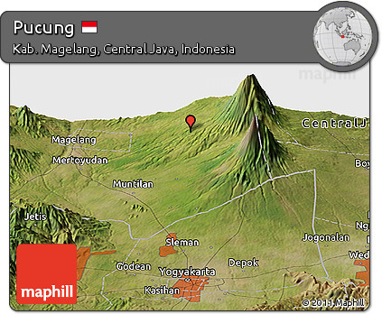 Satellite Panoramic Map of Pucung