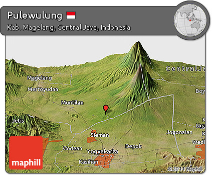 Satellite Panoramic Map of Pulewulung