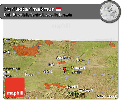 Satellite Panoramic Map of Purilestarimakmur