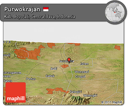 Satellite Panoramic Map of Purwokrajan