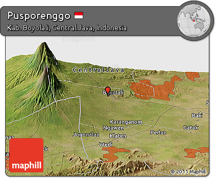 Satellite Panoramic Map of Pusporenggo