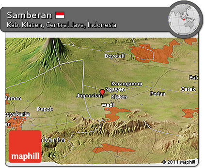 Satellite Panoramic Map of Samberan