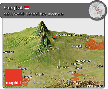 Satellite Panoramic Map of Sangkal