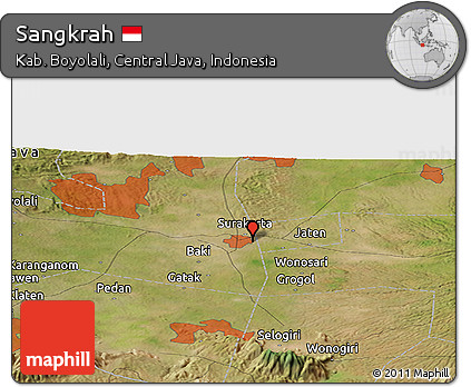 Satellite Panoramic Map of Sangkrah