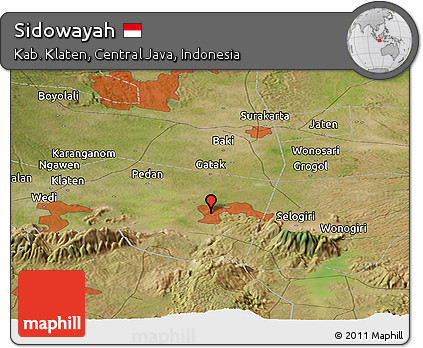 Satellite Panoramic Map of Sidowayah