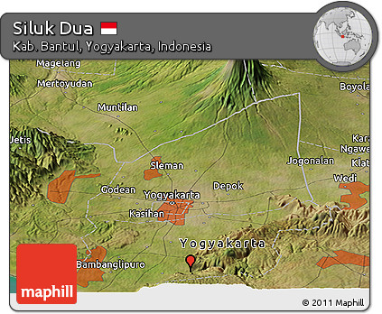 Satellite Panoramic Map of Siluk Dua