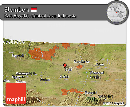 Satellite Panoramic Map of Slemben