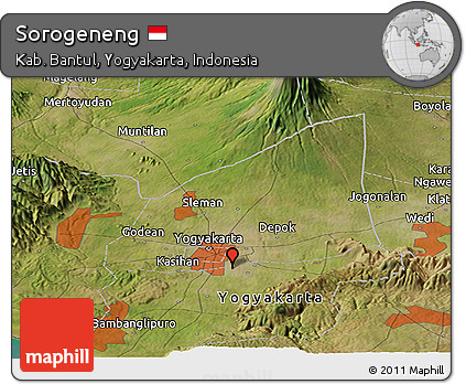 Satellite Panoramic Map of Sorogeneng