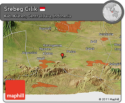 Satellite Panoramic Map of Srebeg Cilik