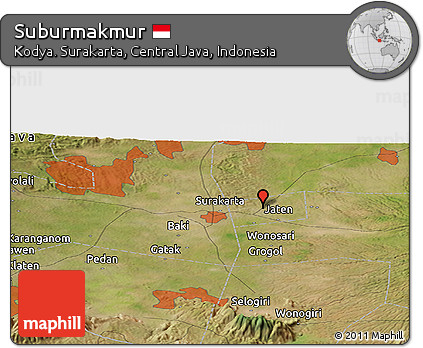 Satellite Panoramic Map of Suburmakmur