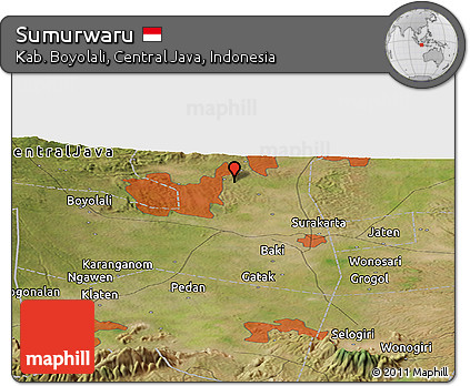 Satellite Panoramic Map of Sumurwaru
