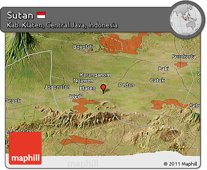 Satellite Panoramic Map of Sutan