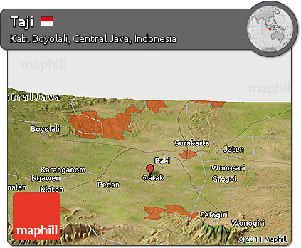 Satellite Panoramic Map of Taji