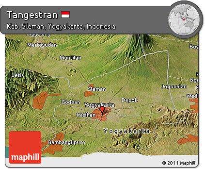 Satellite Panoramic Map of Tangestran