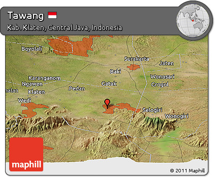 Satellite Panoramic Map of Tawang