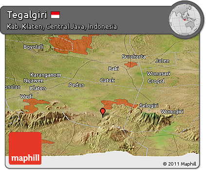 Satellite Panoramic Map of Tegalgiri