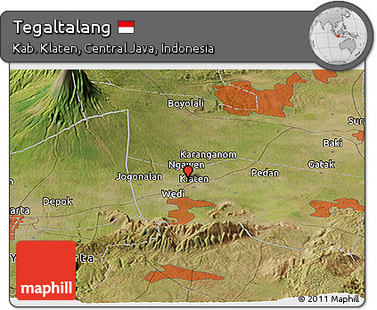 Satellite Panoramic Map of Tegaltalang