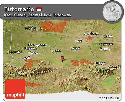 Satellite Panoramic Map of Tirtomarto