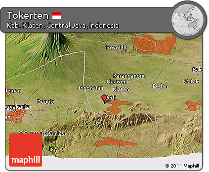 Satellite Panoramic Map of Tokerten