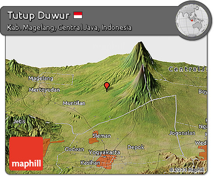 Satellite Panoramic Map of Tutup Duwur