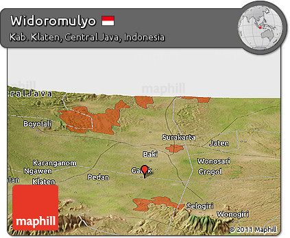 Satellite Panoramic Map of Widoromulyo