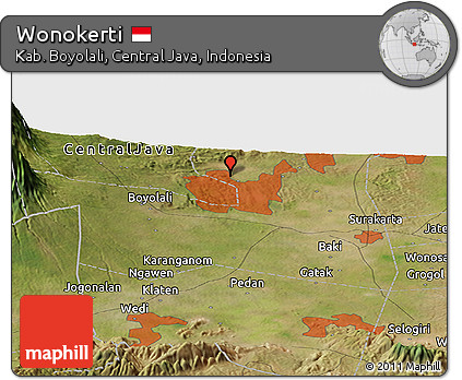 Satellite Panoramic Map of Wonokerti