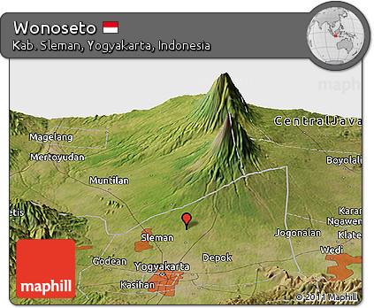 Satellite Panoramic Map of Wonoseto