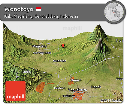 Satellite Panoramic Map of Wonotoyo