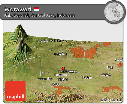 Satellite Panoramic Map of Worawari