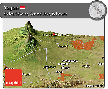 Satellite Panoramic Map of Yagan