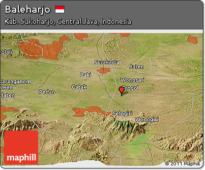 Satellite Panoramic Map of Baleharjo