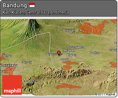 Satellite Panoramic Map of Bandung