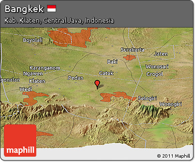 Satellite Panoramic Map of Bangkek