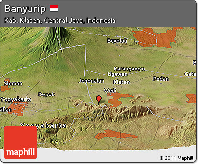 Satellite Panoramic Map of Banyurip