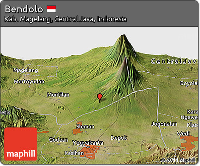 Satellite Panoramic Map of Bendolo