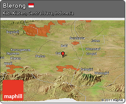 Satellite Panoramic Map of Blerong